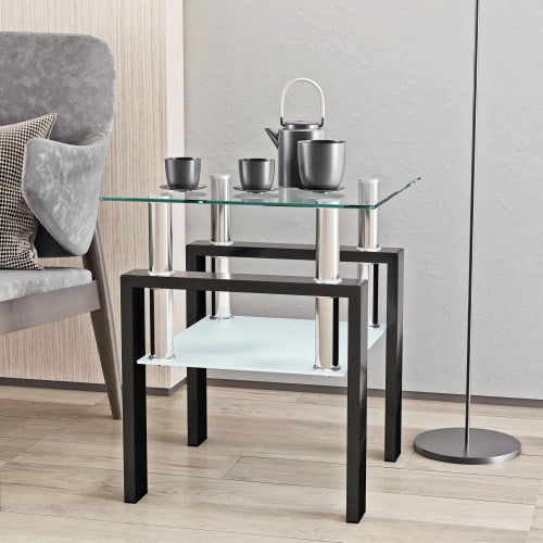 ClearEdge Square,-BlackCrystal Table